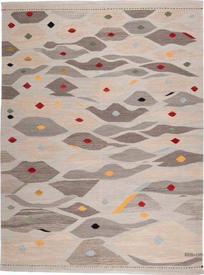 New Contemporary Handwoven Kilim Rug - 5' 11" x 7' 11" (71" x 95")