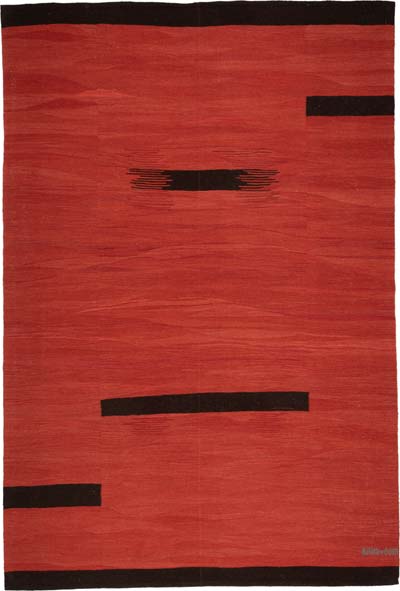 New Contemporary Handwoven Kilim Rug - 5' 10" x 8' 7" (70" x 103")