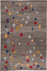 New Contemporary Handwoven Kilim Rug - 4' 8" x 7' 1" (56" x 85")