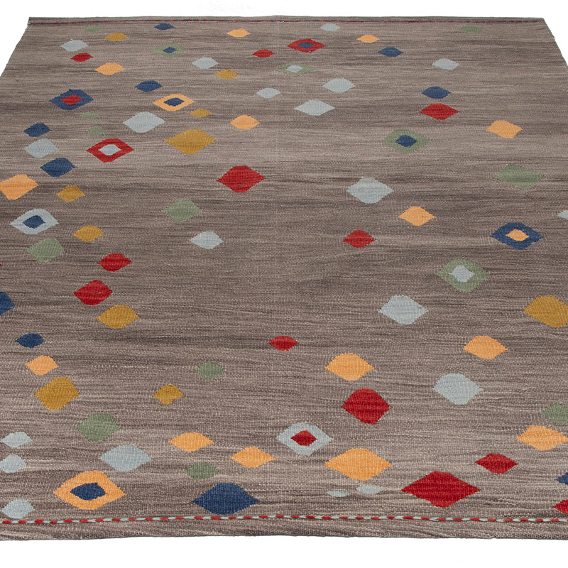 Nueva Alfombra Kilim Contemporánea Tejida a Mano - 143 cm x 215 cm - K0091569