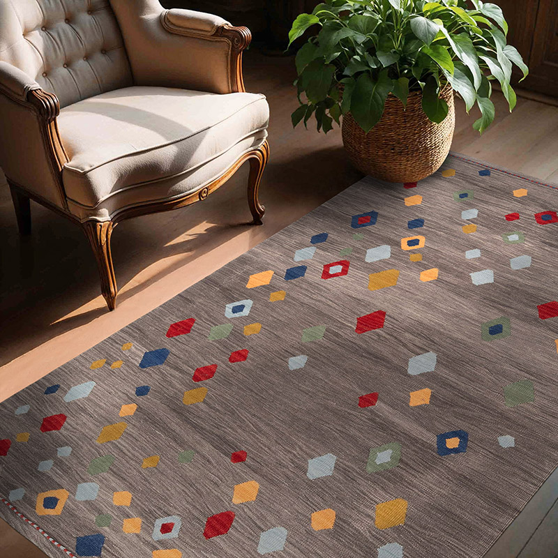 Nueva Alfombra Kilim Contemporánea Tejida a Mano - 143 cm x 215 cm - K0091569