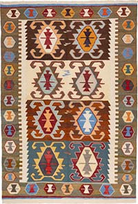 New Turkish Handwoven Kilim Rug - 5' 4" x 7' 9" (64" x 93")