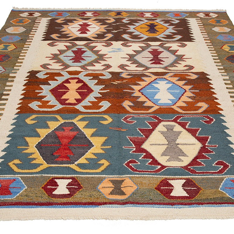 New Turkish Handwoven Kilim Rug - 5' 4" x 7' 9" (64" x 93") - K0091571