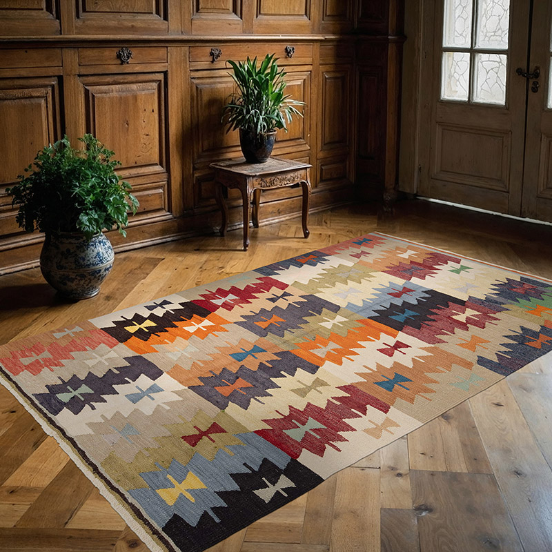 Nueva Alfombra Turca Kilim - 147 cm x 243 cm - K0091572