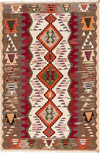 New Turkish Handwoven Kilim Rug - 3' 11" x 5' 11" (47" x 71")