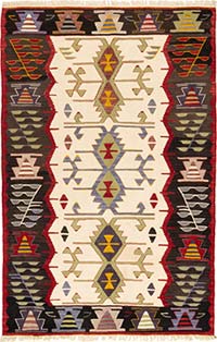 New Turkish Handwoven Kilim Rug - 4'  x 6' 2" (48" x 74")