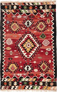 New Turkish Handwoven Kilim Rug - 3' 8" x 5' 9" (44" x 69")