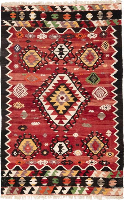 New Turkish Handwoven Kilim Rug - 3' 8" x 5' 9" (44" x 69")