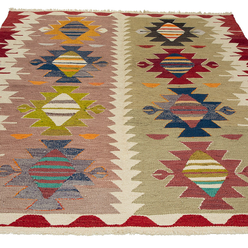 New Turkish Handwoven Kilim Rug - 4' 8" x 6' 7" (56" x 79") - K0091576