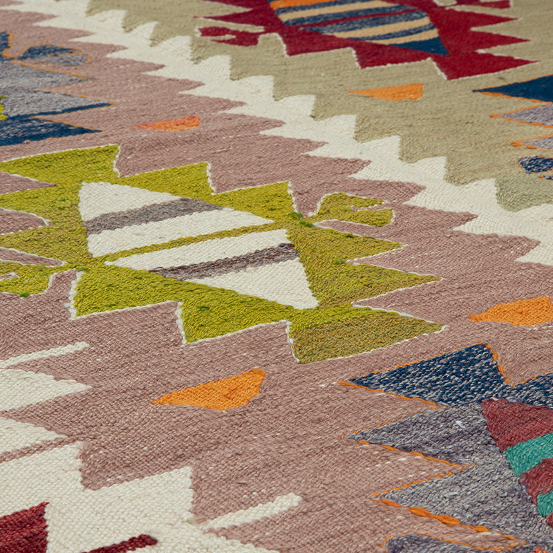 New Turkish Handwoven Kilim Rug - 4' 8" x 6' 7" (56" x 79") - K0091576