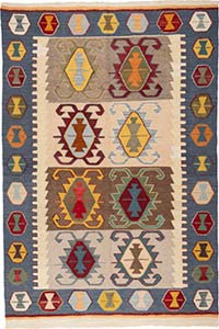 New Turkish Handwoven Kilim Rug - 5' 3" x 7' 10" (63" x 94")
