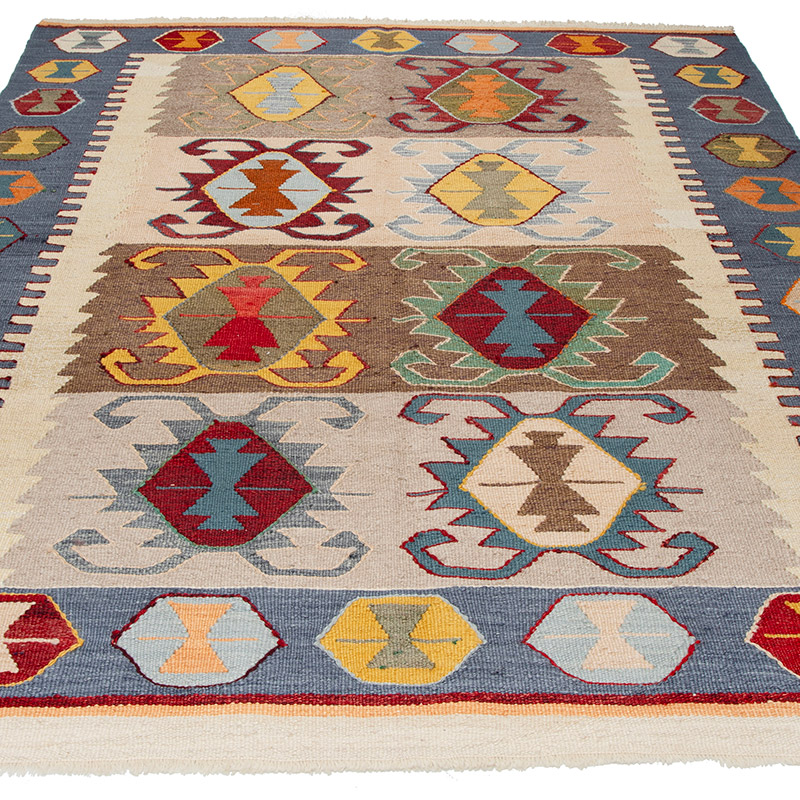 New Turkish Handwoven Kilim Rug - 5' 3" x 7' 10" (63" x 94") - K0091577