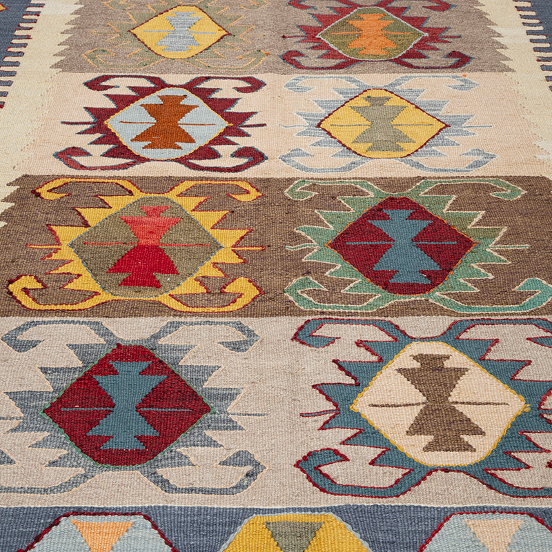 New Turkish Handwoven Kilim Rug - 5' 3" x 7' 10" (63" x 94") - K0091577