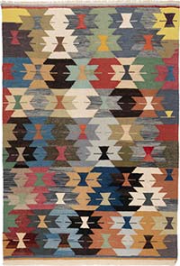 New Turkish Handwoven Kilim Rug - 5' 2" x 7' 7" (62" x 91")
