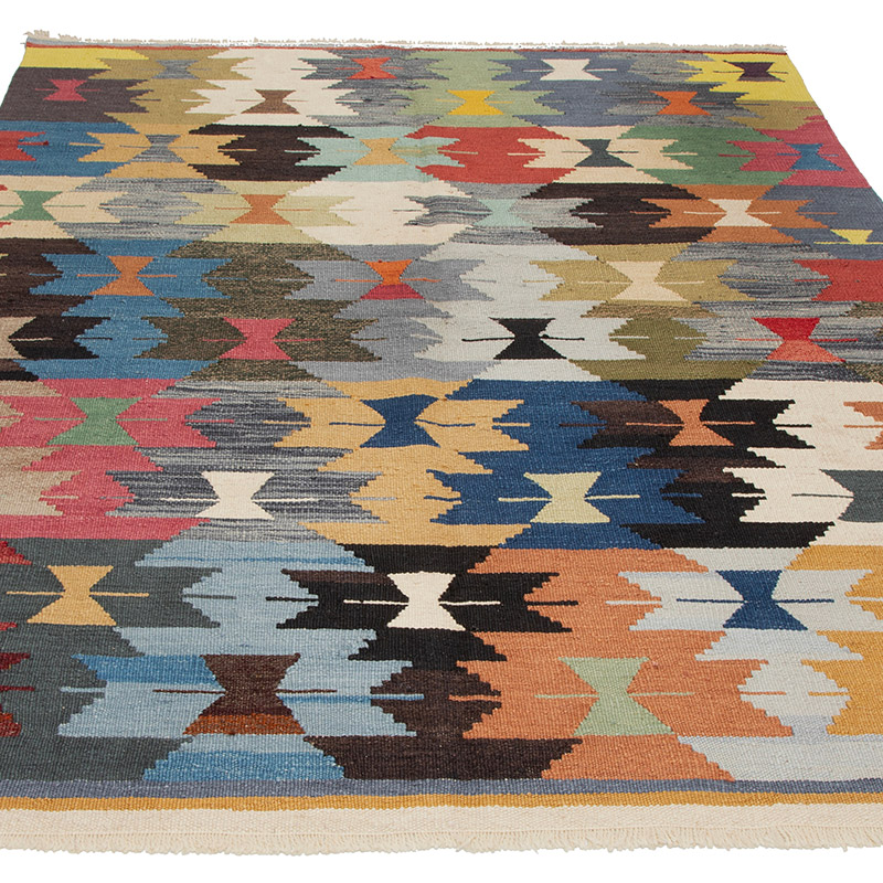 New Turkish Handwoven Kilim Rug - 5' 2" x 7' 7" (62" x 91") - K0091579