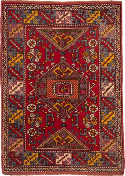 Vintage Turkish Hand-Knotted Rug