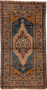 Vintage Turkish Hand-Knotted Rug