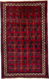 Vintage Hand-Knotted Oriental Rug - 4'  x 6' 7" (48" x 79")