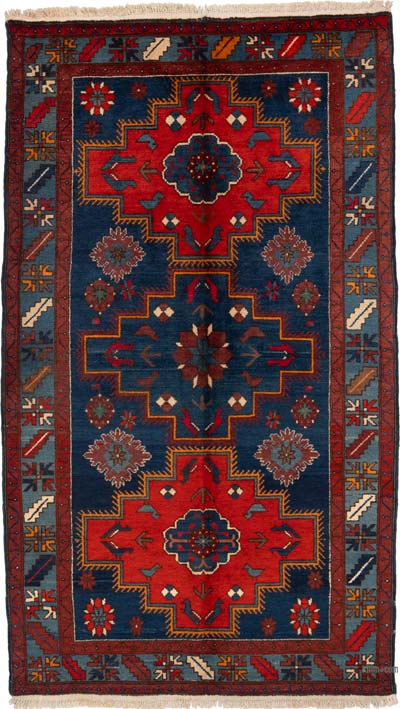Vintage Hand-Knotted Oriental Rug - 3' 10" x 6' 7" (46" x 79")