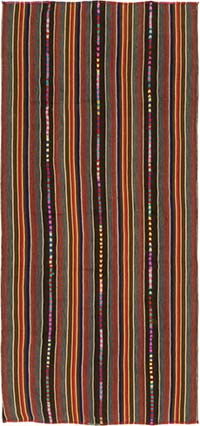 Vintage Anatolian Kilim Rug - 5' 2" x 11' 5" (62" x 137")