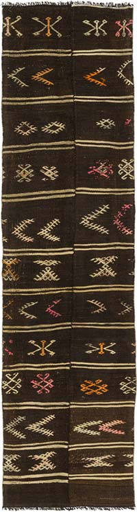 Vintage Anatolian Kilim Runner - 2' 9" x 10' 7" (33" x 127")