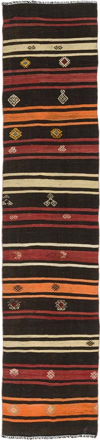 Vintage Anatolian Kilim Runner - 2' 9" x 12' 6" (33" x 150")