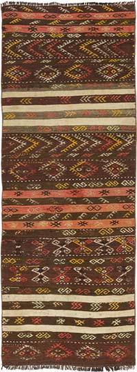 Vintage Anatolian Kilim Runner - 2' 10" x 7' 7" (34" x 91")