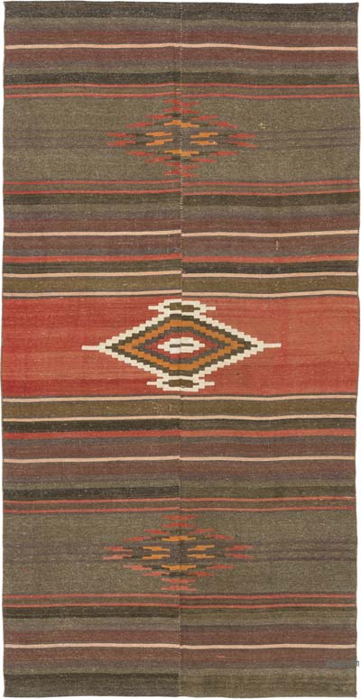 Vintage Manastir Kilim Rug - 4' 1" x 8' 2" (49" x 98")