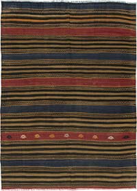 Vintage Anatolian Kilim Rug - 5' 5" x 7' 7" (65" x 91")