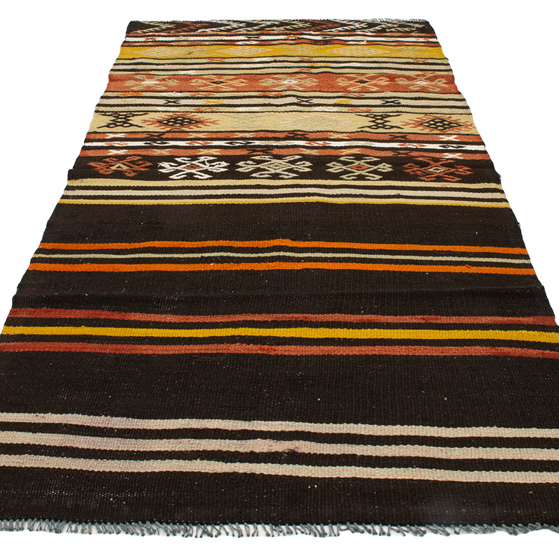 Vintage Anatolian Kilim Rug - 3' 10" x 8' 10" (46" x 106") - K0091691