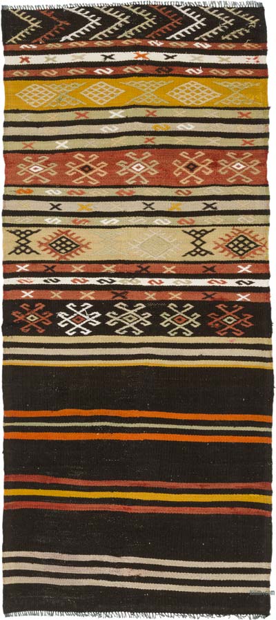 Vintage Anatolian Kilim Rug - 3' 10" x 8' 10" (46" x 106")