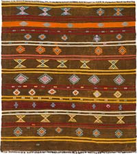Vintage Anatolian Kilim Rug - 7' 3" x 7' 10" (87" x 94")