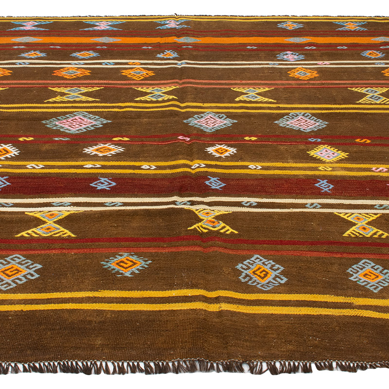 Vintage Anatolian Kilim Rug - 7' 3" x 7' 10" (87" x 94") - K0091701