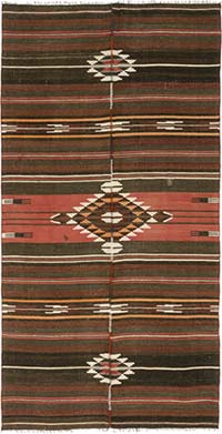Vintage Manastir Kilim Rug - 4' 9" x 9' 2" (57" x 110")