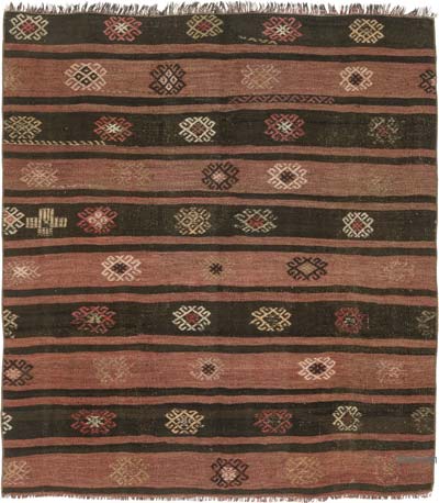 Vintage Anatolian Kilim Rug - 4' 7" x 4' 11" (55" x 59")