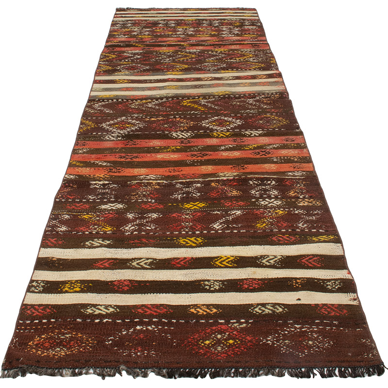 Vintage Anatolian Kilim Runner - 2' 11" x 9' 7" (35" x 115") - K0091730