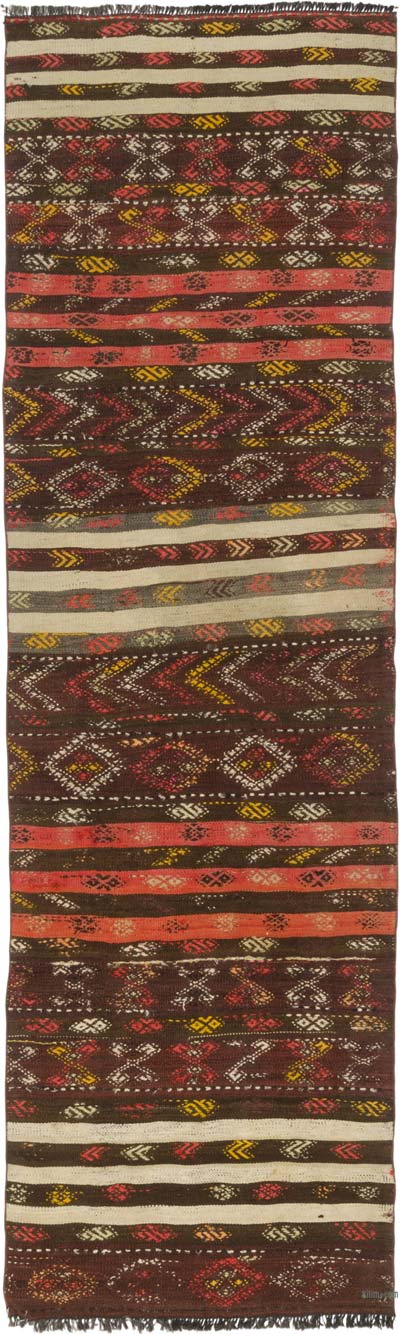 Vintage Anatolian Kilim Runner - 2' 11" x 9' 7" (35" x 115")