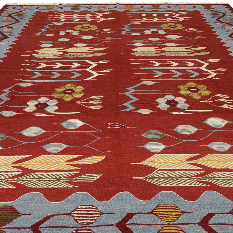 New Handwoven Turkish Kilim Rug - 8' 10" x 11' 5" (106" x 137") - K0091735