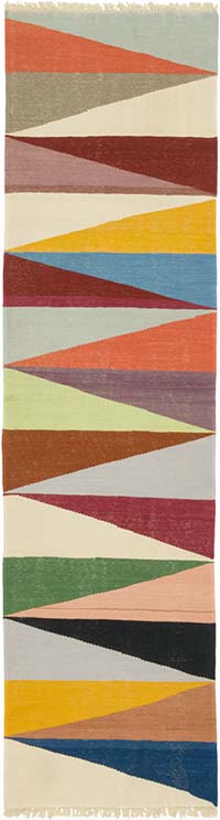New Handwoven Turkish Kilim Rug - 3' 5" x 12' 6" (41" x 150")