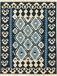 New Handwoven Turkish Kilim Rug - 6' 2" x 7' 10" (74" x 94")