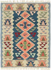New Handwoven Turkish Kilim Rug - 3'  x 3' 10" (36" x 46")