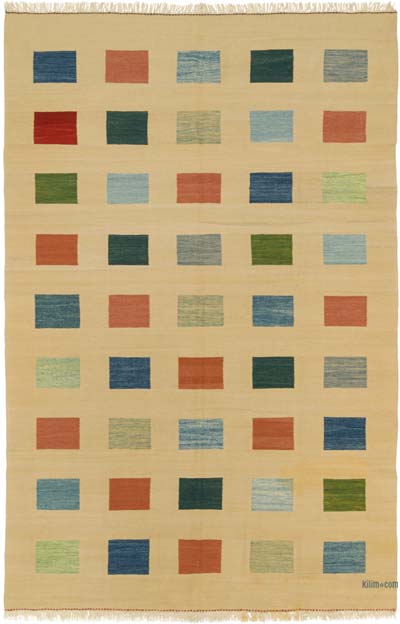 New Handwoven Turkish Kilim Rug - 6' 1" x 9' 2" (73" x 110")
