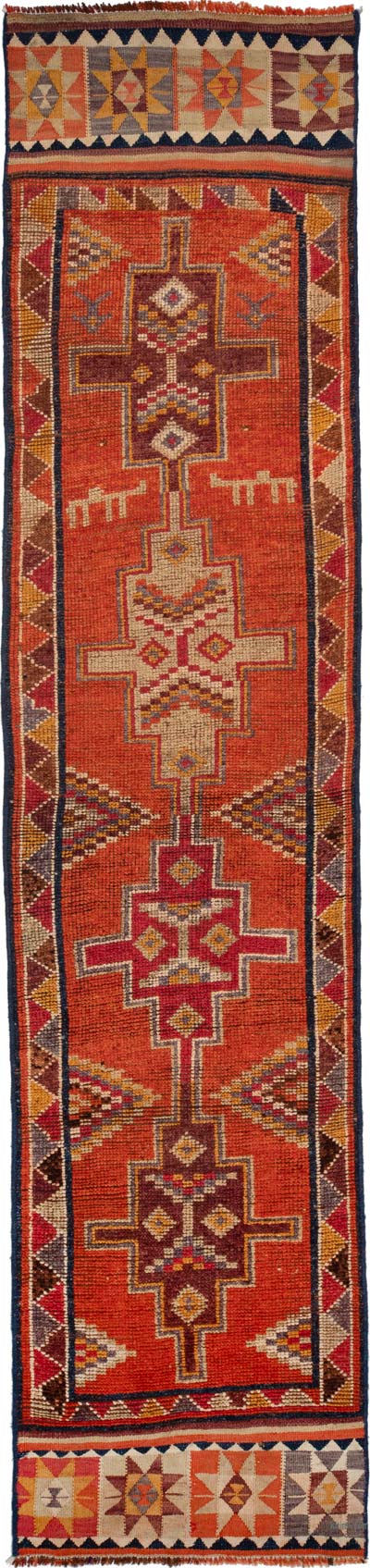 Vintage Tribal Runner Rug - 2' 10" x 12' 10" (34" x 154")