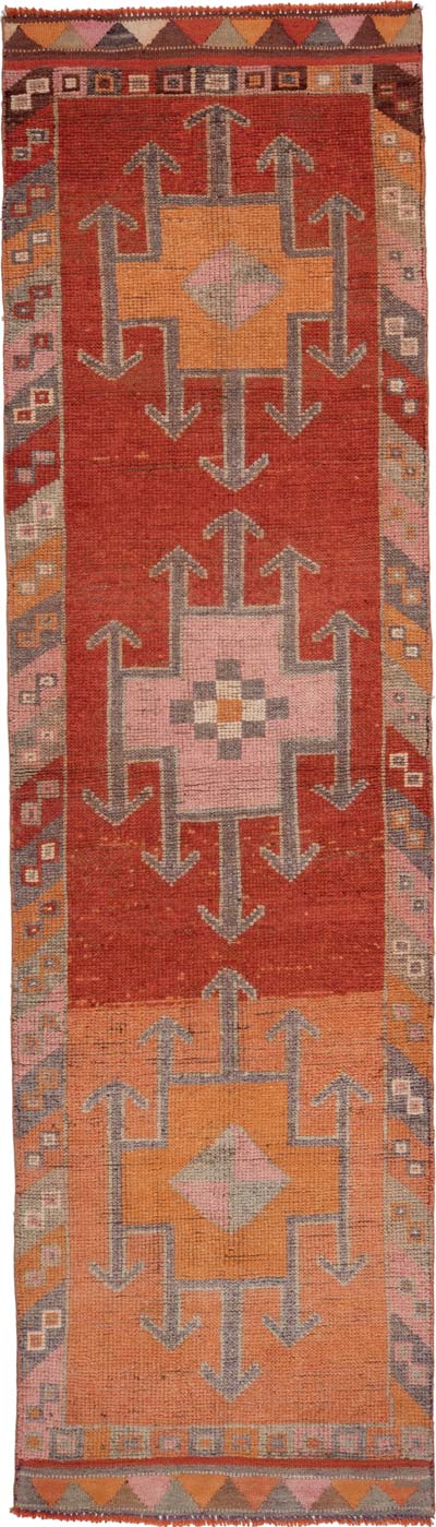 Vintage Tribal Runner Rug - 3' 3" x 11' 9" (39" x 141")