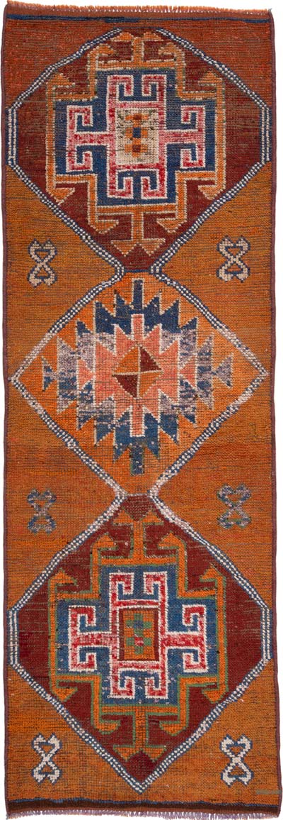 Vintage Tribal Runner Rug - 3' 1" x 9' 2" (37" x 110")