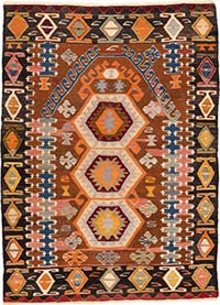New Turkish Handwoven Kilim Rug - 4'  x 5' 6" (48" x 66")