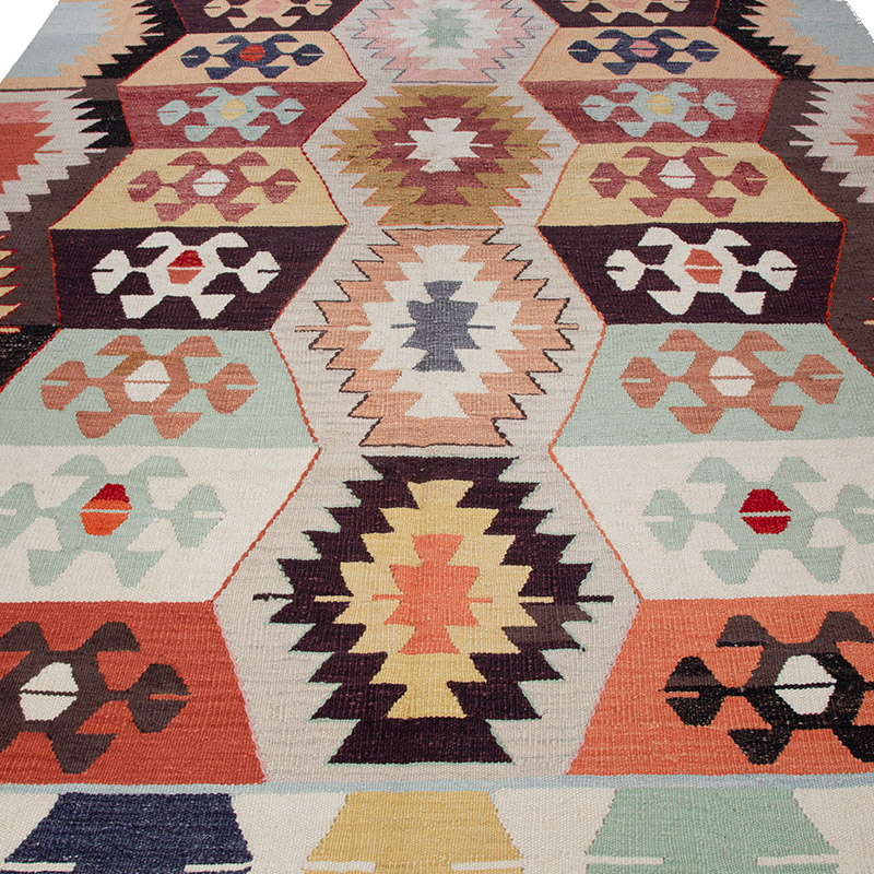 Nueva Alfombra Turca Kilim - 208 cm x 298 cm - K0091779