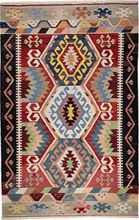 New Turkish Handwoven Kilim Rug - 6' 8" x 10' 5" (80" x 125")