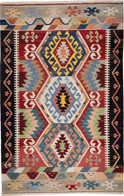 New Turkish Handwoven Kilim Rug - 6' 8" x 10' 5" (80" x 125")