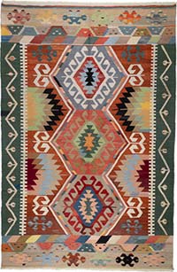 New Turkish Handwoven Kilim Rug - 6' 8" x 10' 2" (80" x 122")